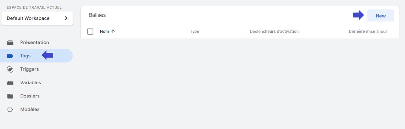 Creating a new tag in Google Tag Manager