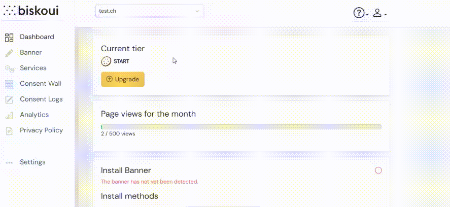 Activating Microsoft UET Consent Mode in the biskoui.ch platform